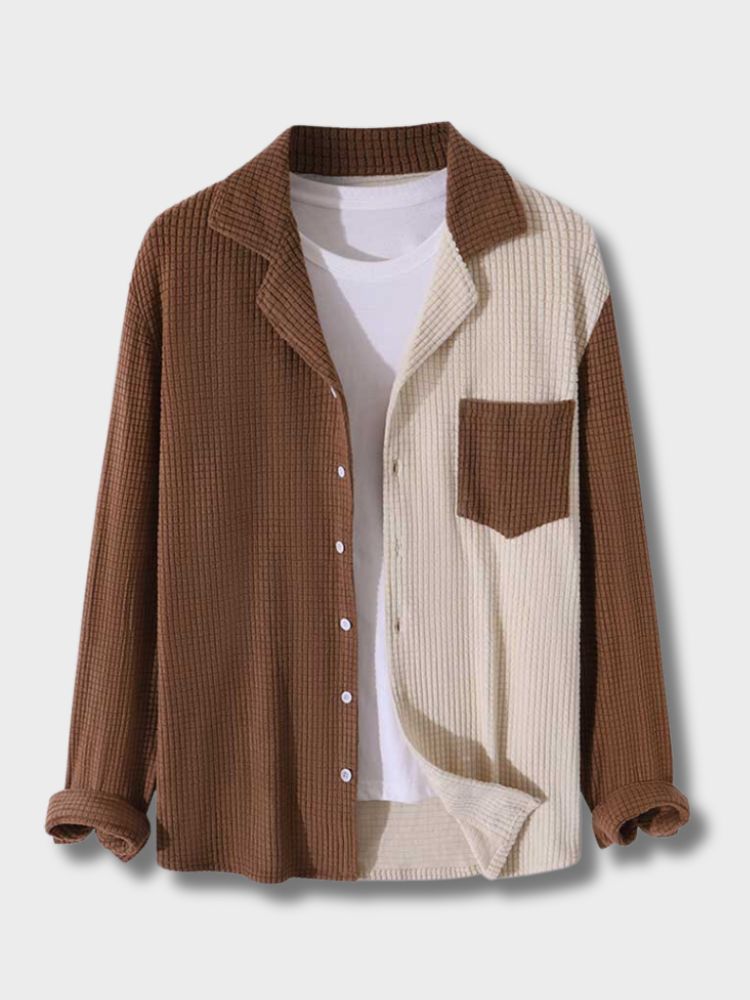 TWO-TONE CORDUROY SHIRT - STYLISH STREETWEAR T-SHIRT