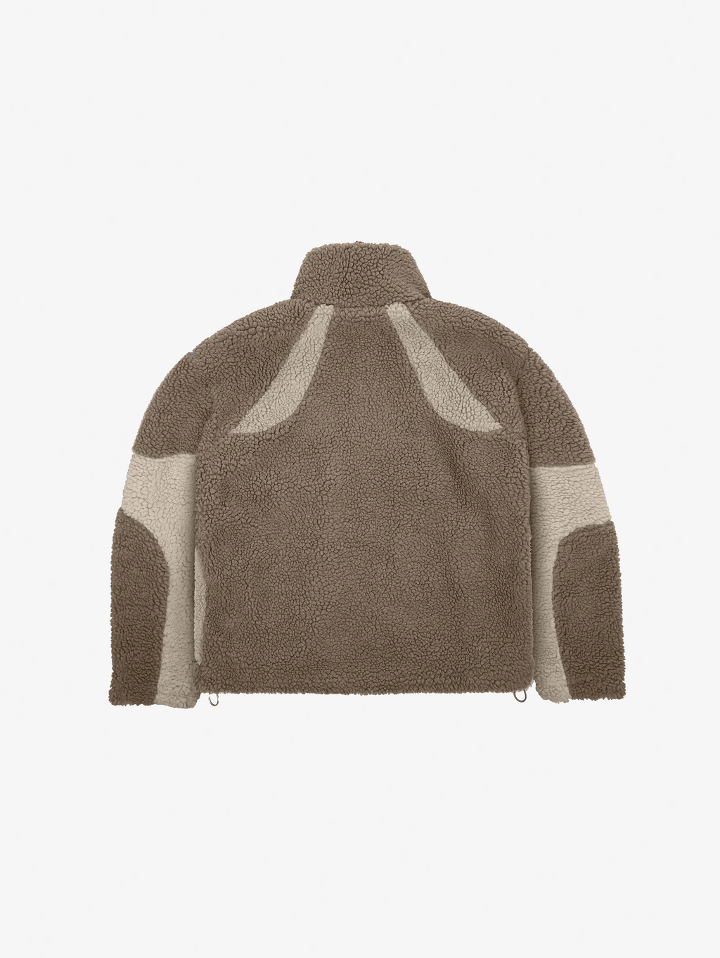 TWO-TONE FLEECE JACKET WITH OVERSIZED DROPPED SHOULDER DESIGN