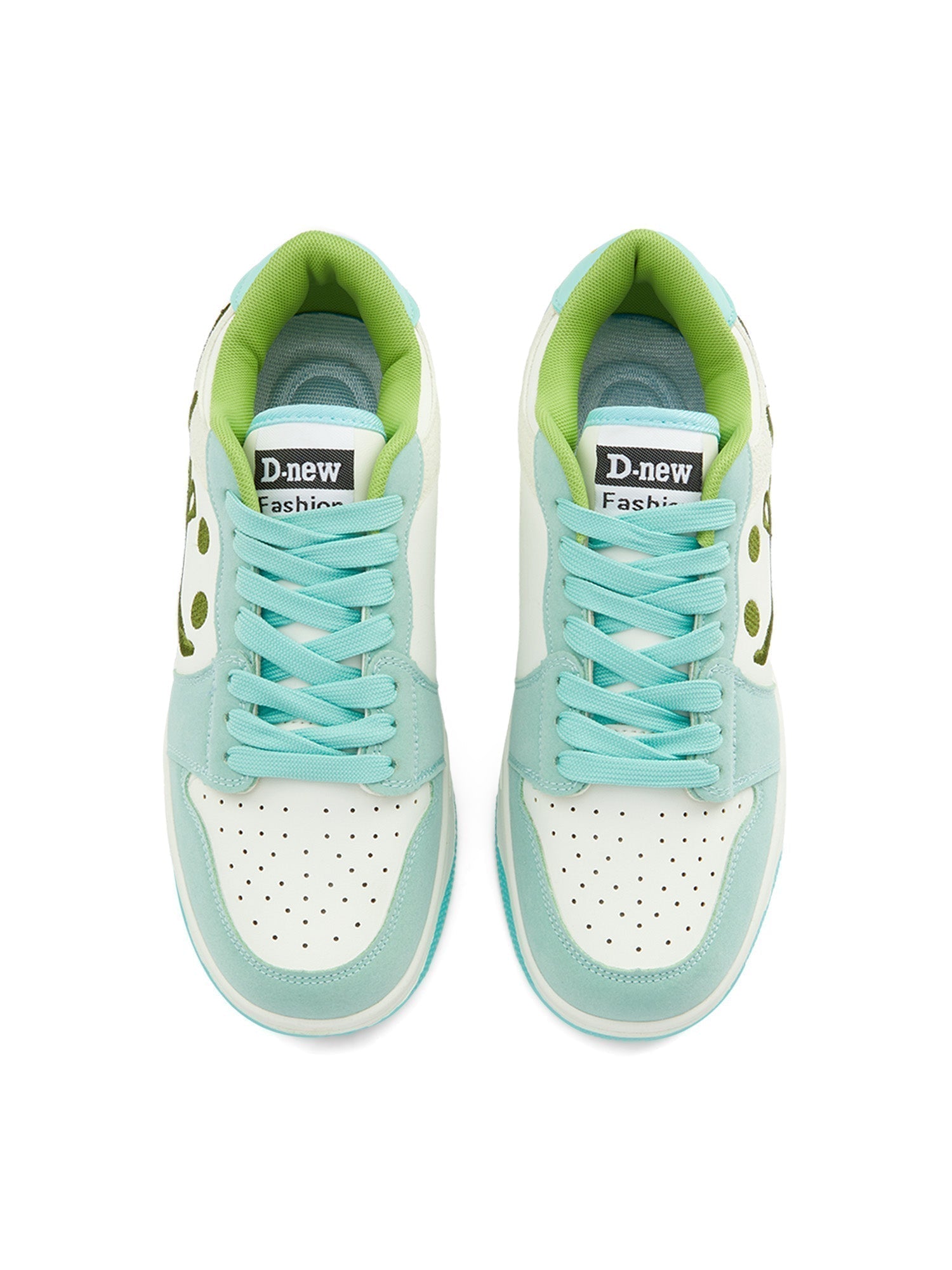 TWO-TONED SMILEY FACE SNEAKERS ROUND TOE BOOT