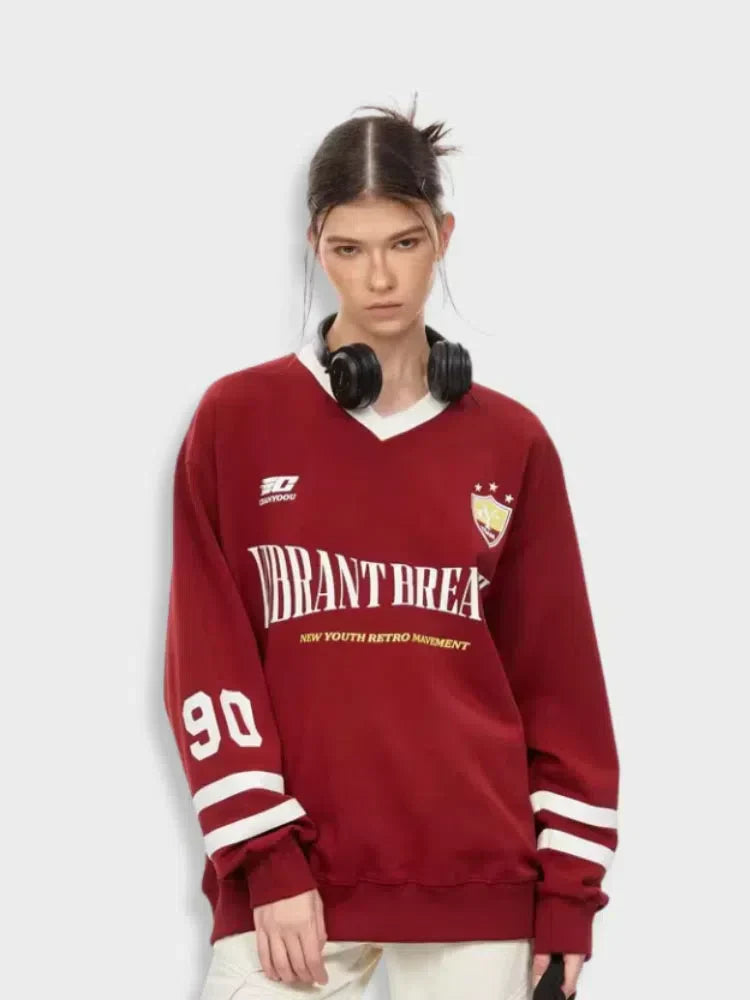 UNISEX CASUAL LONG SLEEVE JERSEY WITH WHITE ACCENTS