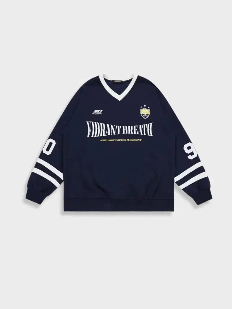 UNISEX CASUAL LONG SLEEVE JERSEY WITH WHITE ACCENTS