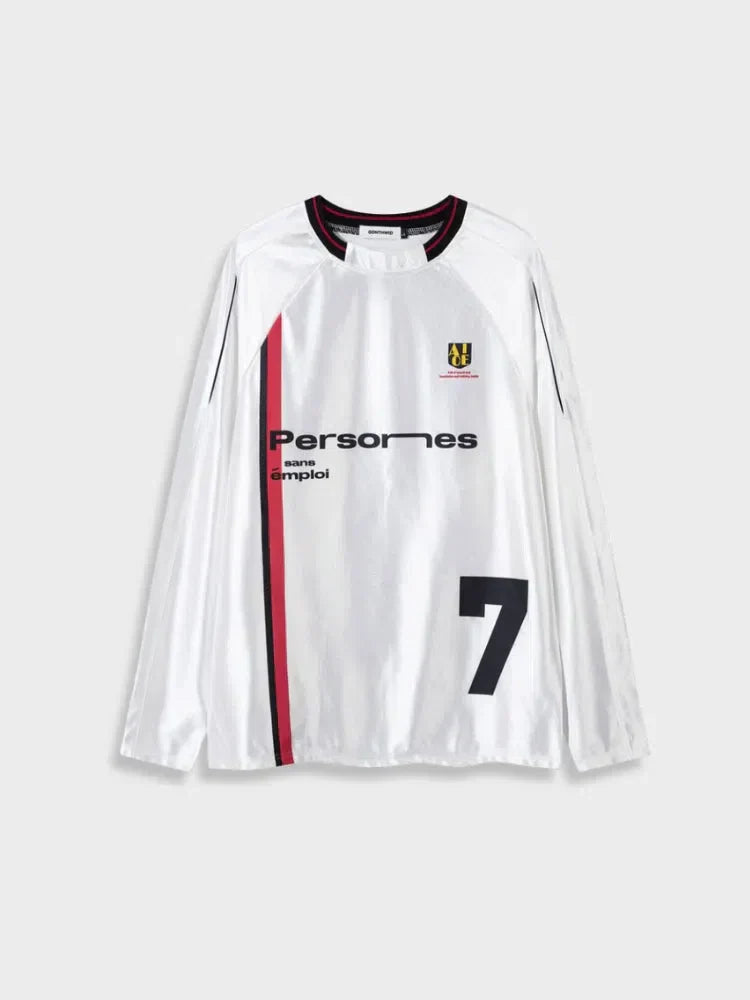 UNISEX LONG-SLEEVED T-SHIRT WITH BLACK AND RED ACCENTS FOR MODERN STREETWEAR