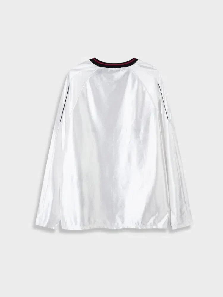 UNISEX LONG-SLEEVED T-SHIRT WITH BLACK AND RED ACCENTS FOR MODERN STREETWEAR