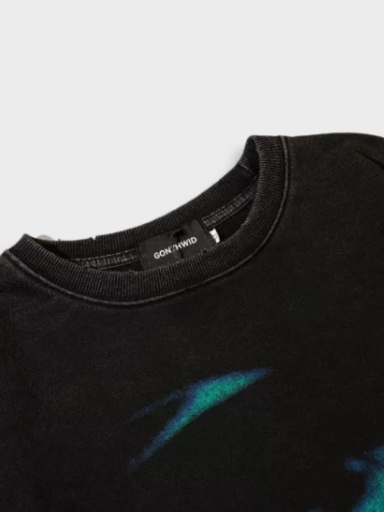 UNISEX LONGSLEEVE SHIRT WITH FACE GRAPHIC