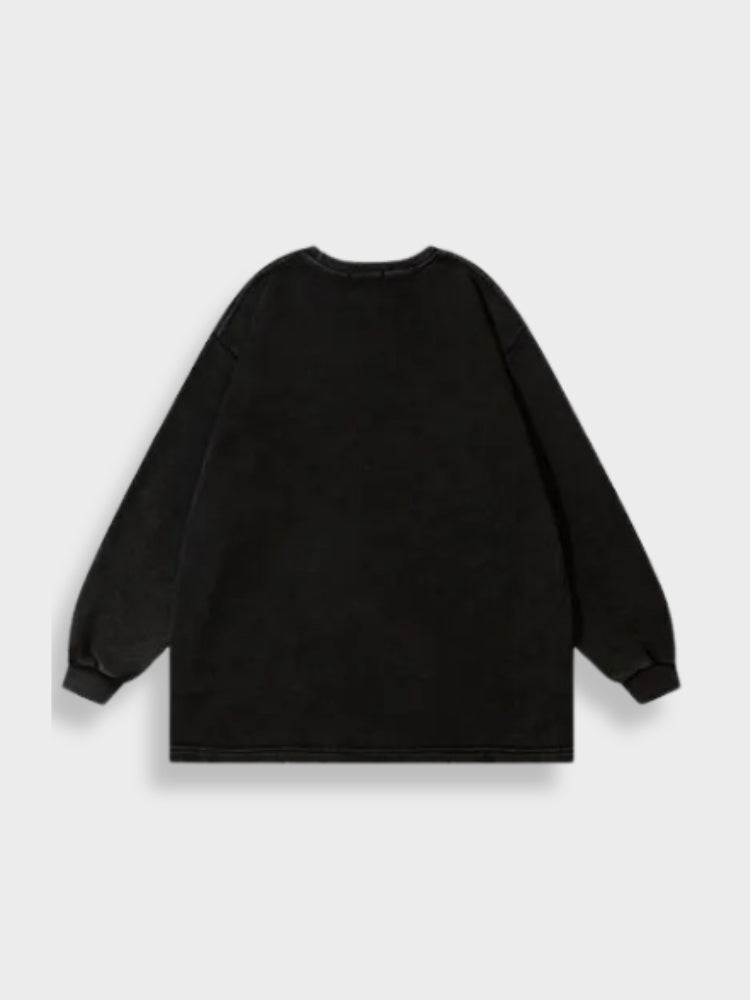 UNISEX LONGSLEEVE SHIRT WITH FACE GRAPHIC