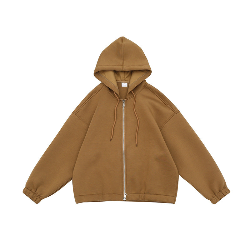 UNISEX OVERSIZED HEAVY ZIP HOODIE IN BLACK