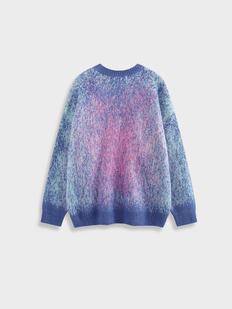 VINTAGE AMERICAN LOOSE SPIDER SWEATER IN BLUE AND PURPLE