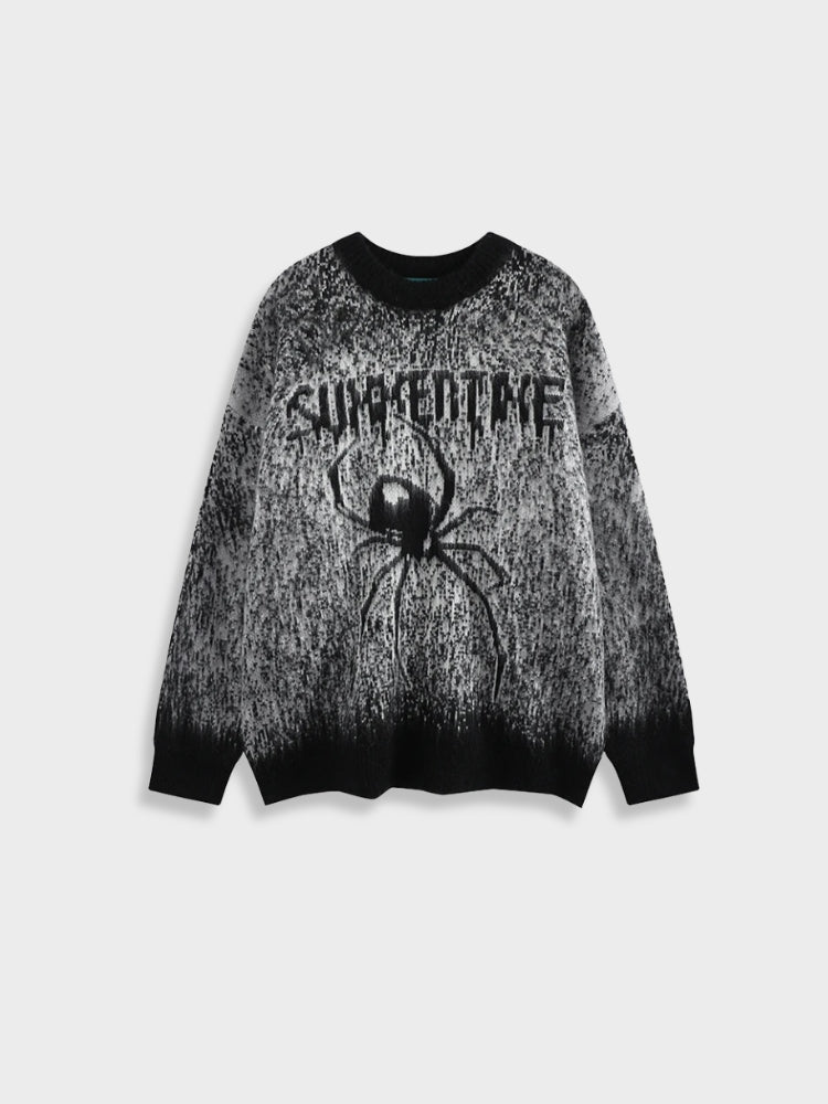 VINTAGE AMERICAN LOOSE SPIDER SWEATER IN BLUE AND PURPLE