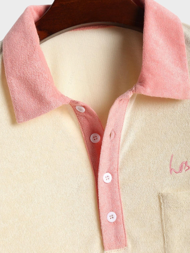 VINTAGE MEN’S POLO SHIRT WITH PINK COLLAR - MEN’S POLO COLLECTION