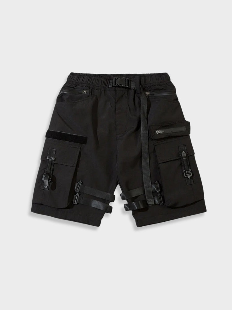 VINTAGE TACTICAL CARGO SHORTS WITH STRAPS AND POCKETS