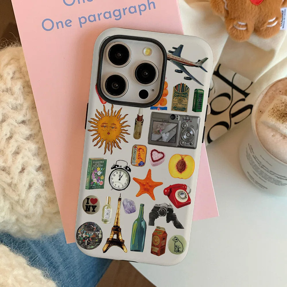 VINTAGE TRAVEL STICKERS COLLAGE PHONE CASE