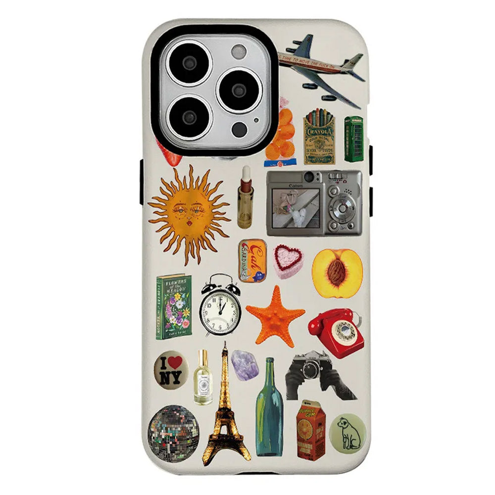 VINTAGE TRAVEL STICKERS COLLAGE PHONE CASE