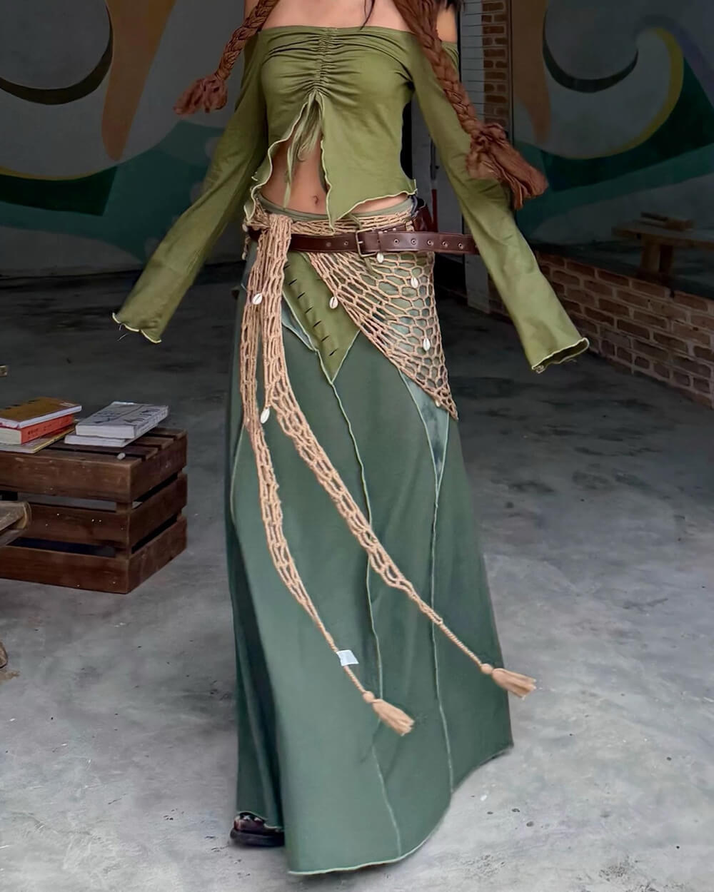 WHIMSICAL PATCHWORK MAXI SKIRT COTTAGECORE MAXI SKIRT