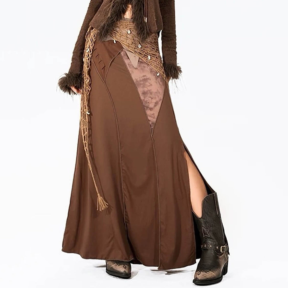 WHIMSICAL PATCHWORK MAXI SKIRT COTTAGECORE MAXI SKIRT