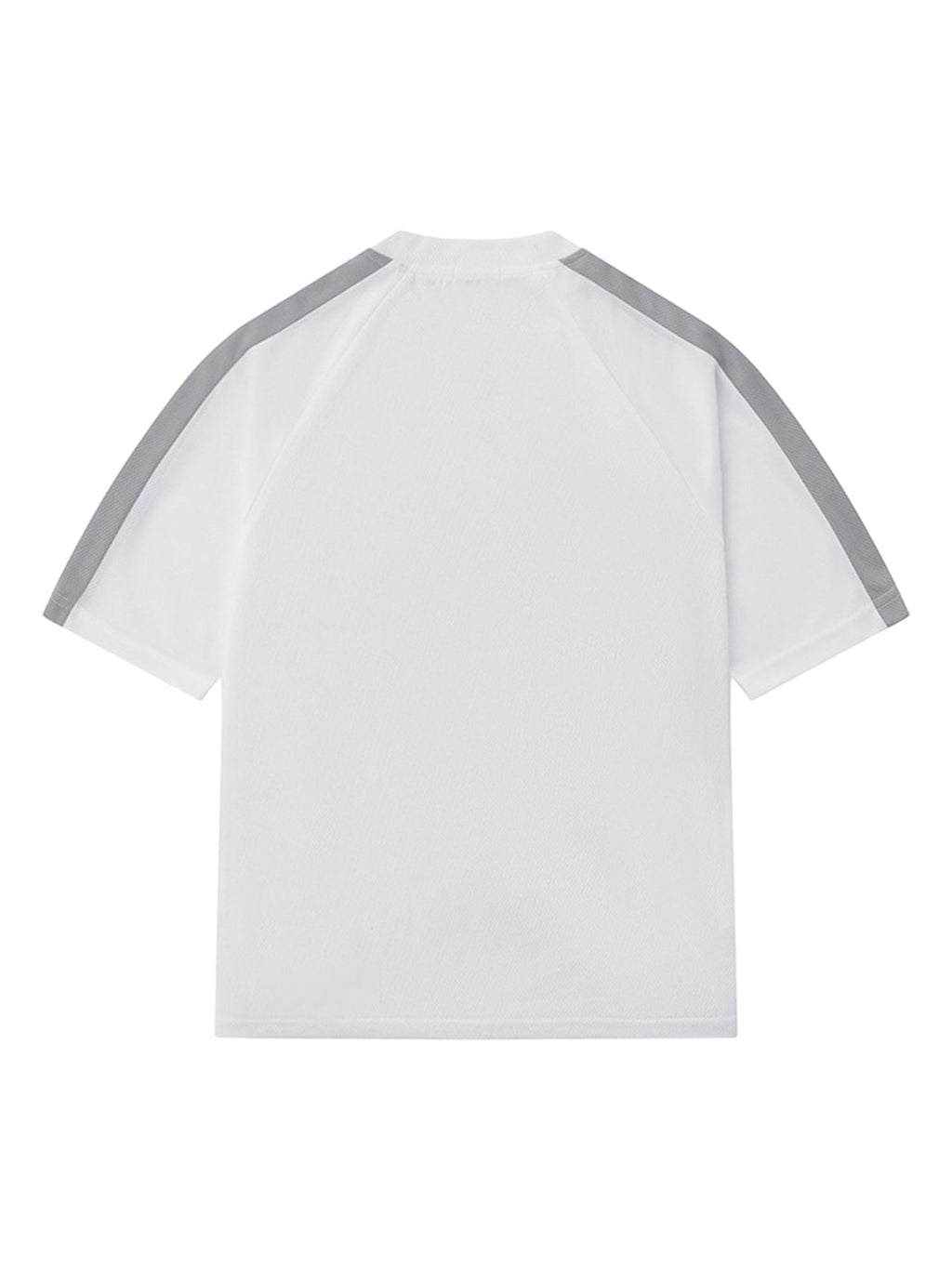 WHITE AND GRAY SOCCER JERSEY WITH SHORT SLEEVE ROUND COLLAR