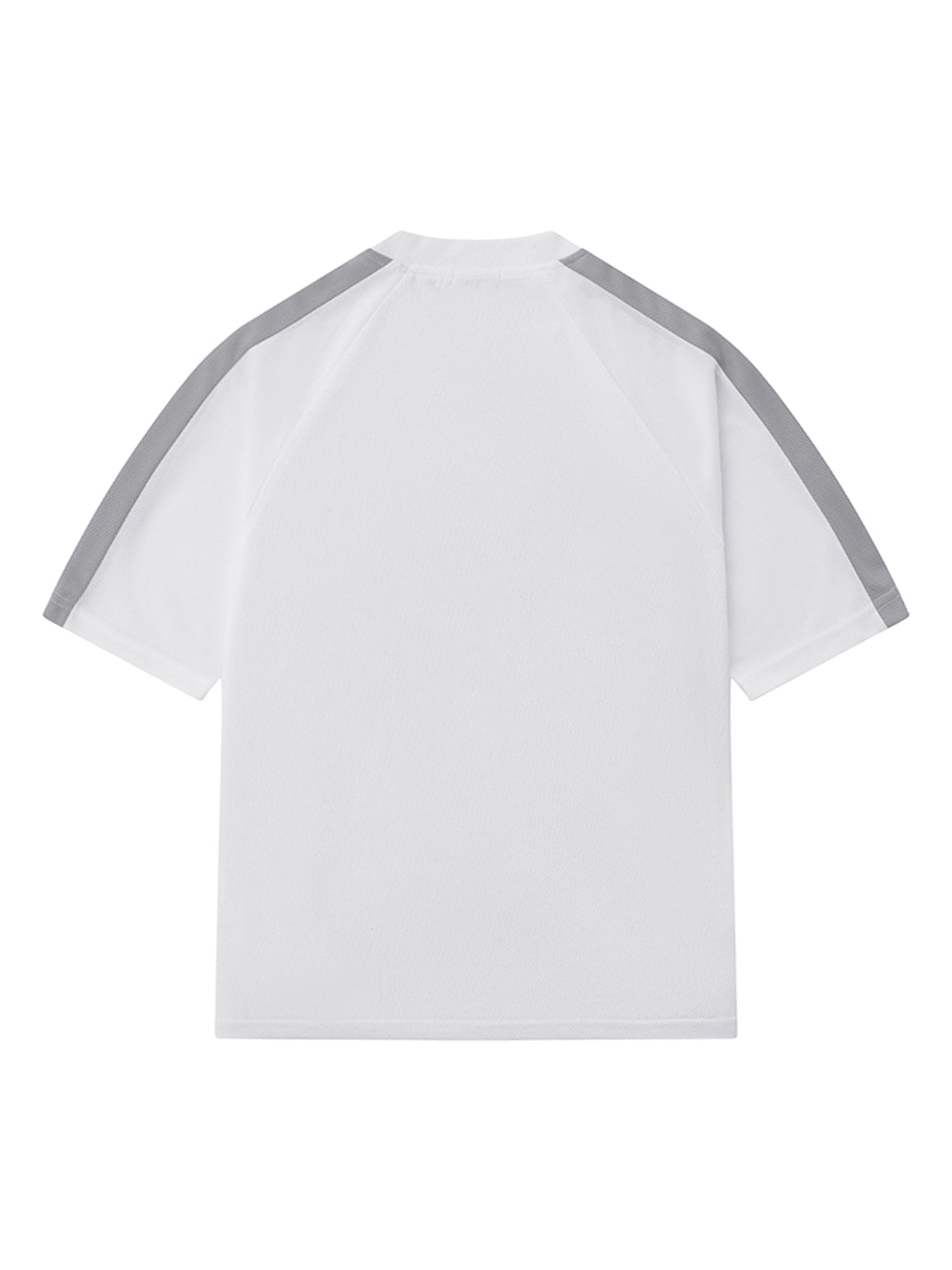 WHITE AND GRAY SOCCER JERSEY WITH SHORT SLEEVE ROUND COLLAR