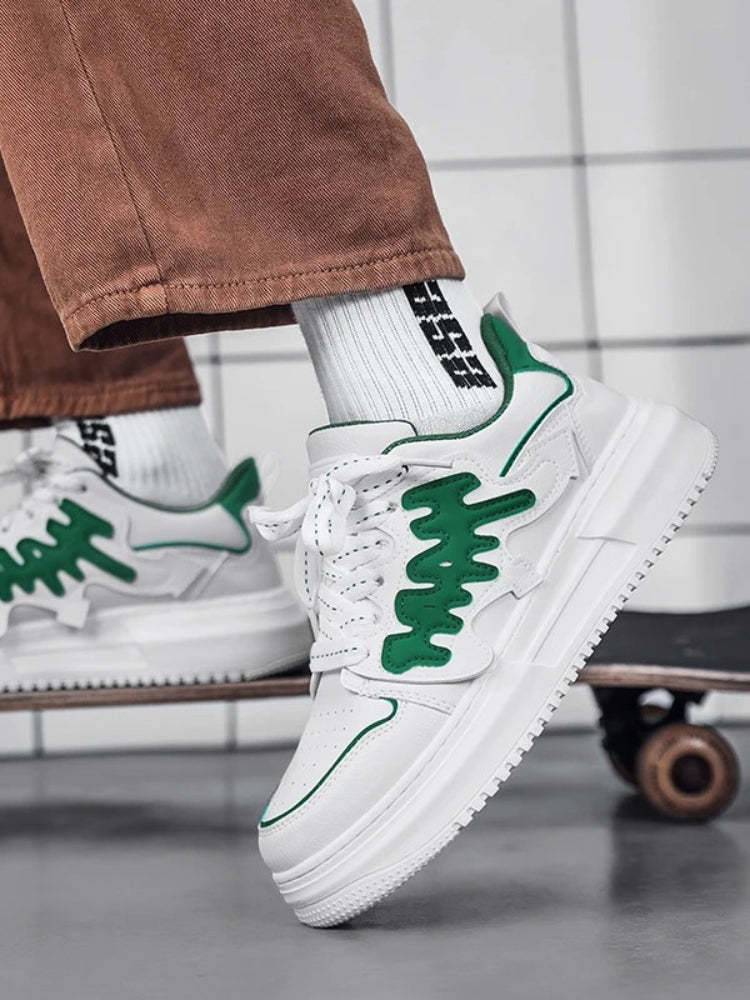 WHITE AND GREEN SNEAKERS FOR EVERYDAY WEAR AND GRAFFITI STYLE