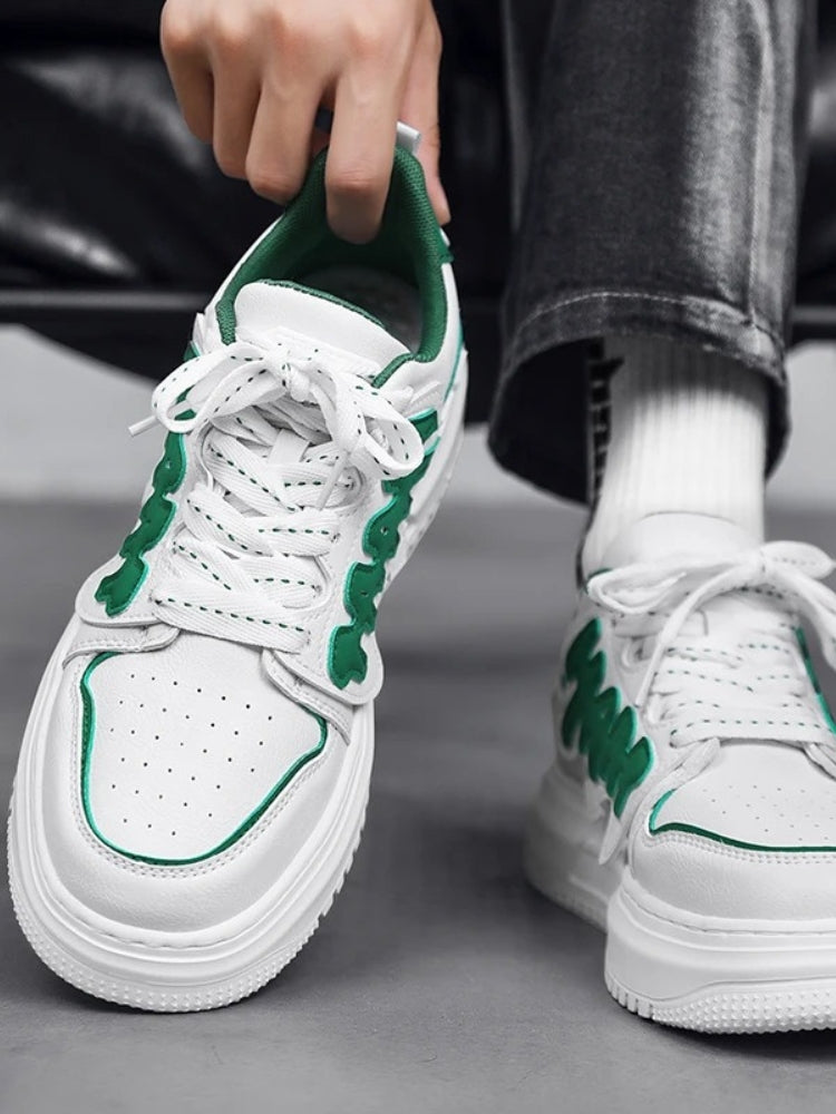 WHITE AND GREEN SNEAKERS FOR EVERYDAY WEAR AND GRAFFITI STYLE