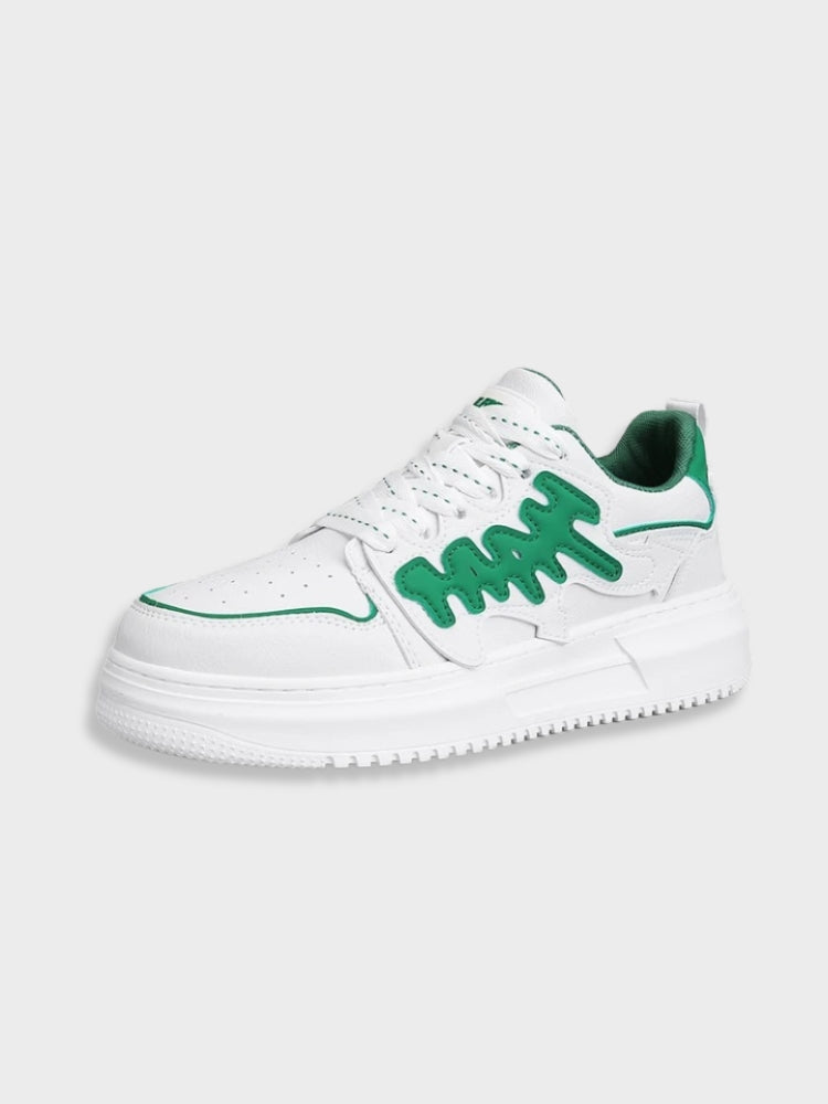WHITE AND GREEN SNEAKERS FOR EVERYDAY WEAR AND GRAFFITI STYLE