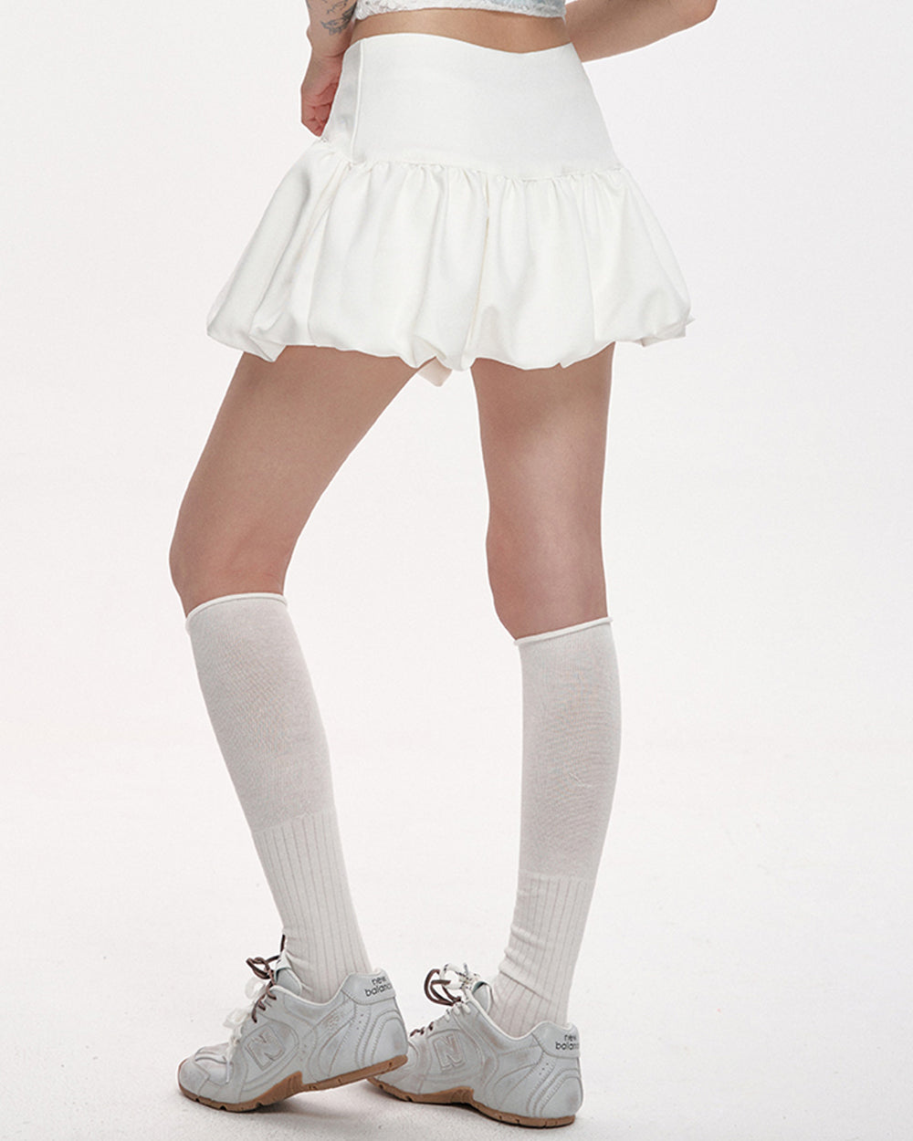 WHITE BUBBLE SKIRT FOR WOMEN FASHION PIECE