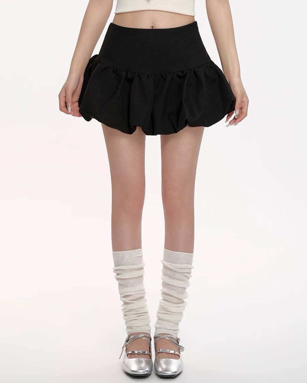 WHITE BUBBLE SKIRT FOR WOMEN FASHION PIECE