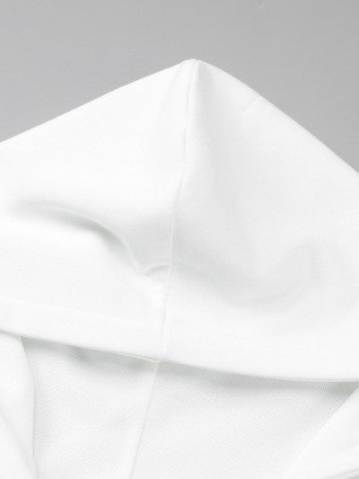 WHITE CROPPED ZIP-UP HOODIE WITH WHITE SUPER CROPPED DESIGN