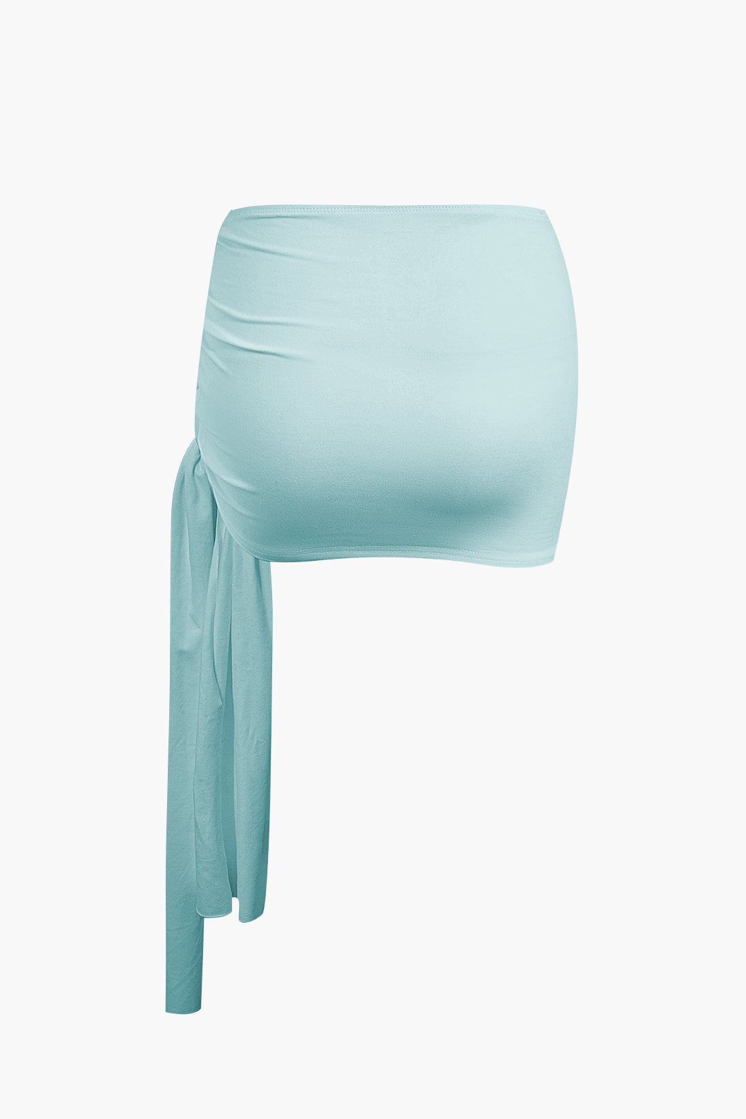 WHITE DRAPED CROP TOP AND MINI SKIRT SET FOR SPECIAL OCCASION