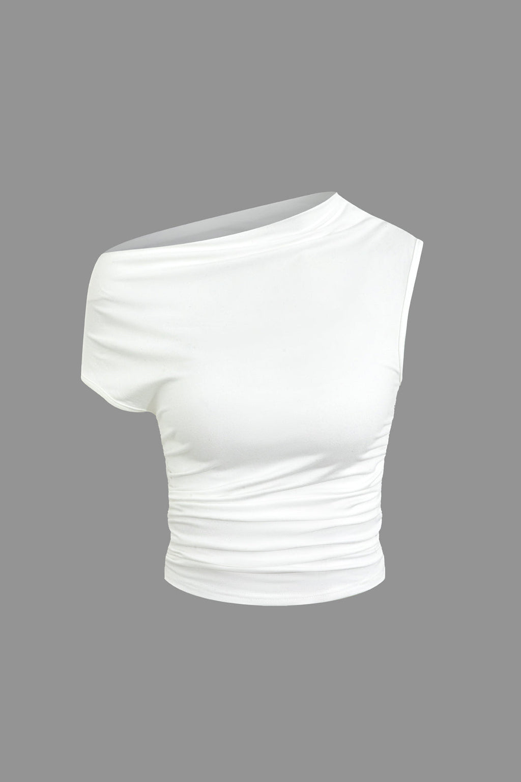 WHITE DRAPED CROP TOP AND MINI SKIRT SET FOR SPECIAL OCCASION