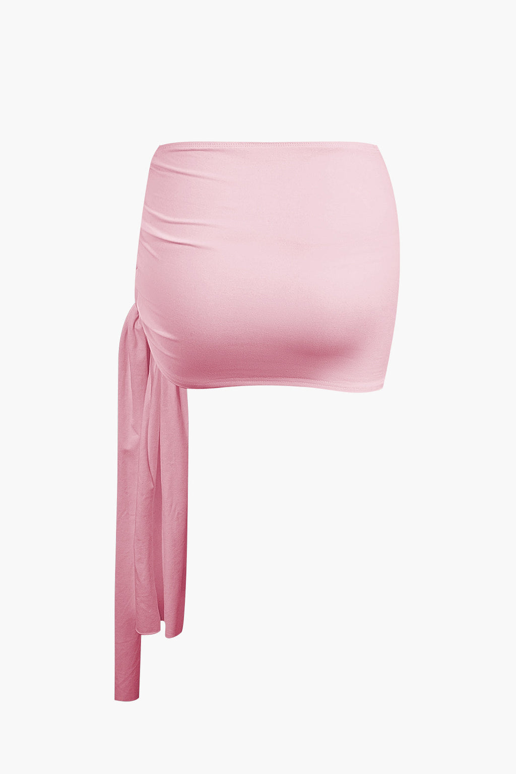 WHITE DRAPED CROP TOP AND MINI SKIRT SET FOR SPECIAL OCCASION