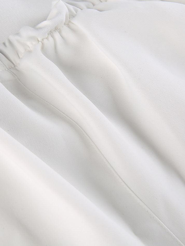 WHITE DRAWSTRING TRACK PANTS - TRENDY CASUAL PANTS