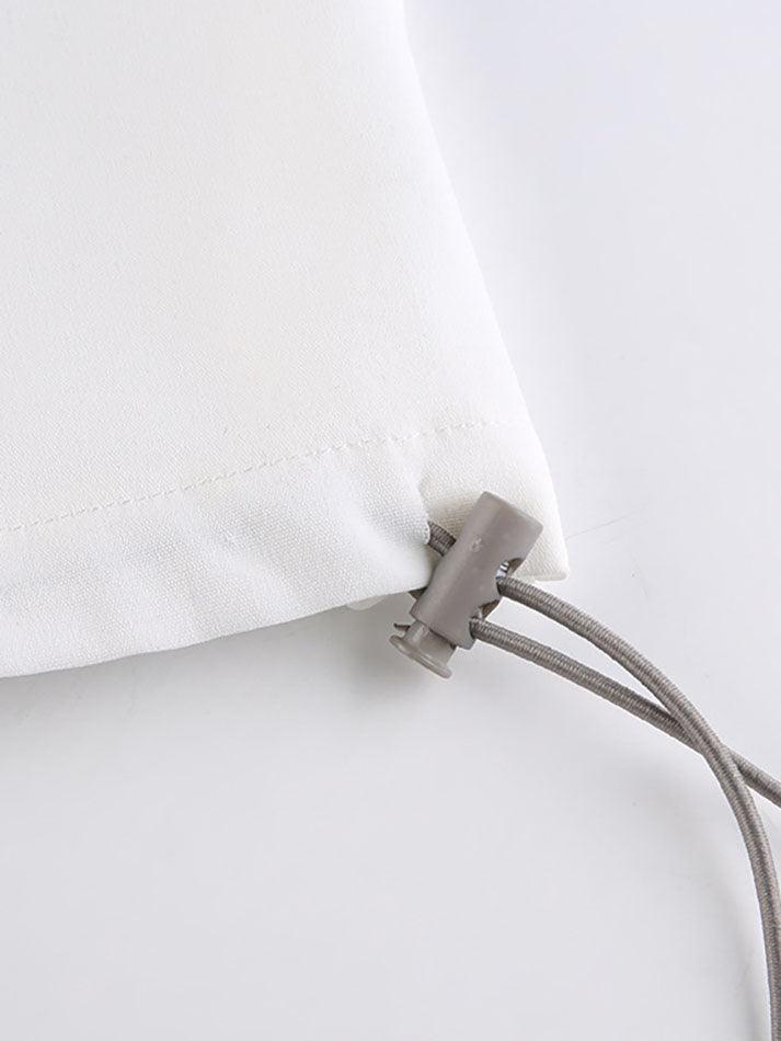 WHITE DRAWSTRING TRACK PANTS - TRENDY CASUAL PANTS