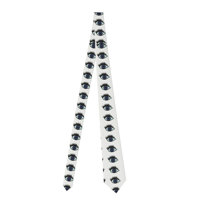 WHITE EYE PATTERN TIE FOR FORMAL OCCASIONS