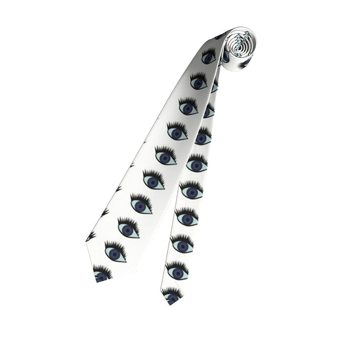 WHITE EYE PATTERN TIE FOR FORMAL OCCASIONS