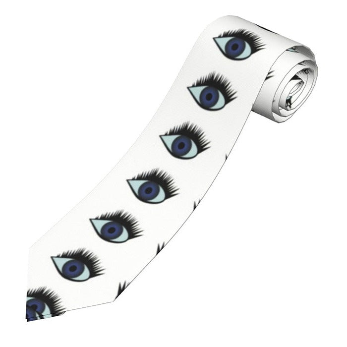 WHITE EYE PATTERN TIE FOR FORMAL OCCASIONS