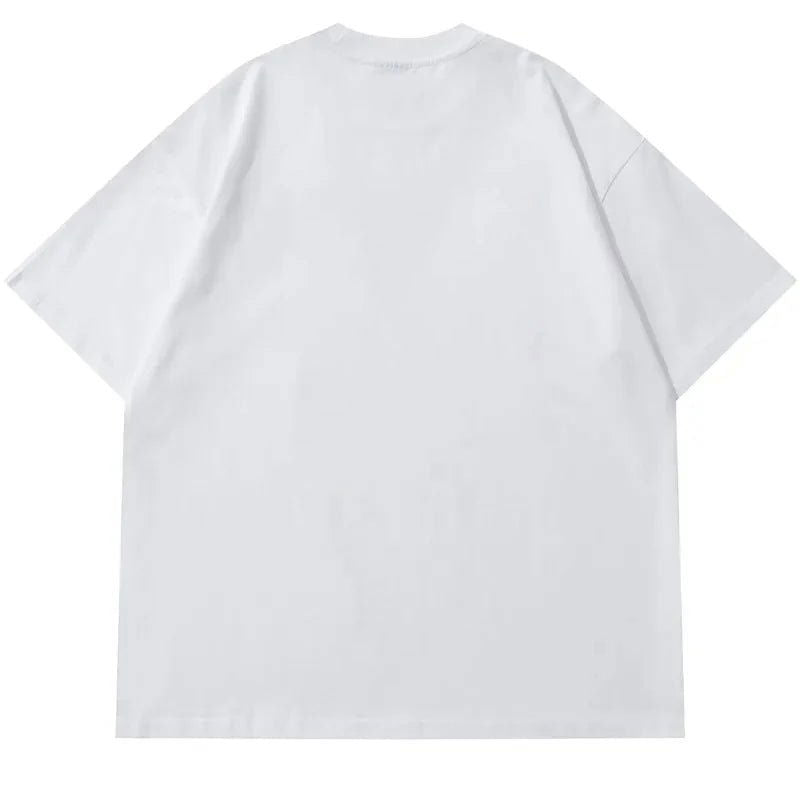 WHITE FACE T-SHIRT WITH RED GHOSTING FACE GRAPHIC