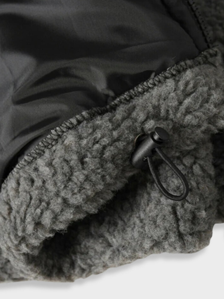 WHITE FLEECE ZIP-UP JACKET VESTE LAMSWOOL PROGRESS