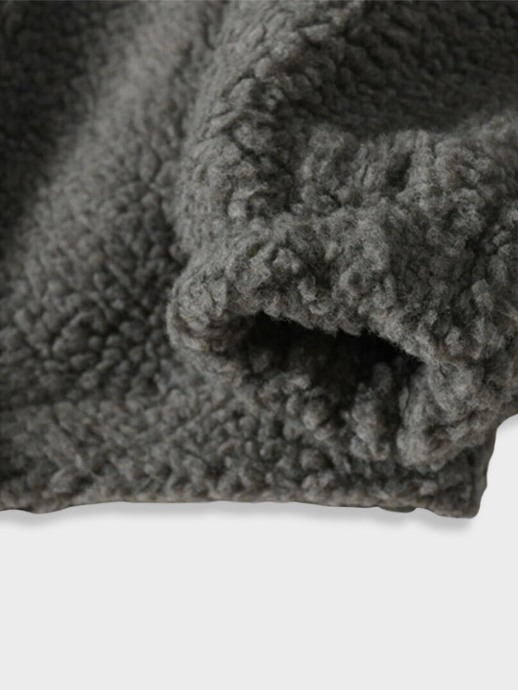 WHITE FLEECE ZIP-UP JACKET VESTE LAMSWOOL PROGRESS