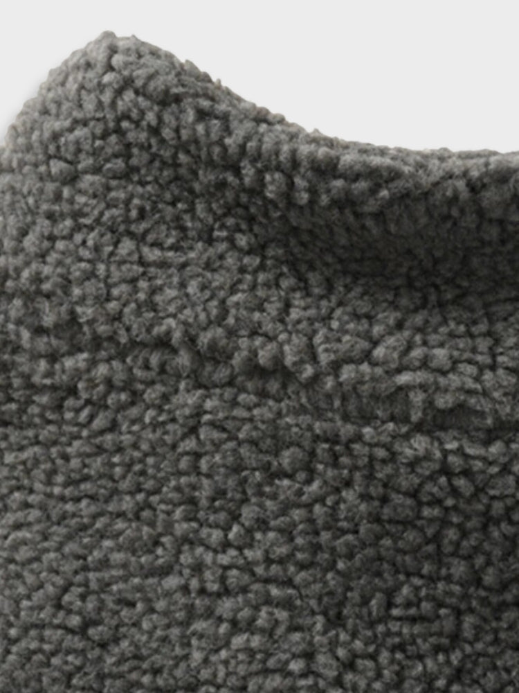 WHITE FLEECE ZIP-UP JACKET VESTE LAMSWOOL PROGRESS