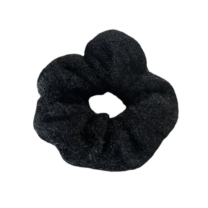 WHITE FLUFFY SCRUNCHIE HAIR ACCESSORY FOR WOMEN