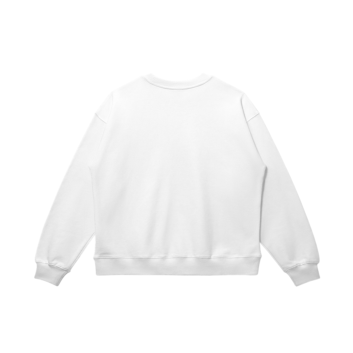 WHITE GRAPHIC CREWNECK SWEATSHIRT OVERSIZED UNISEX SWEATER BRIGHT