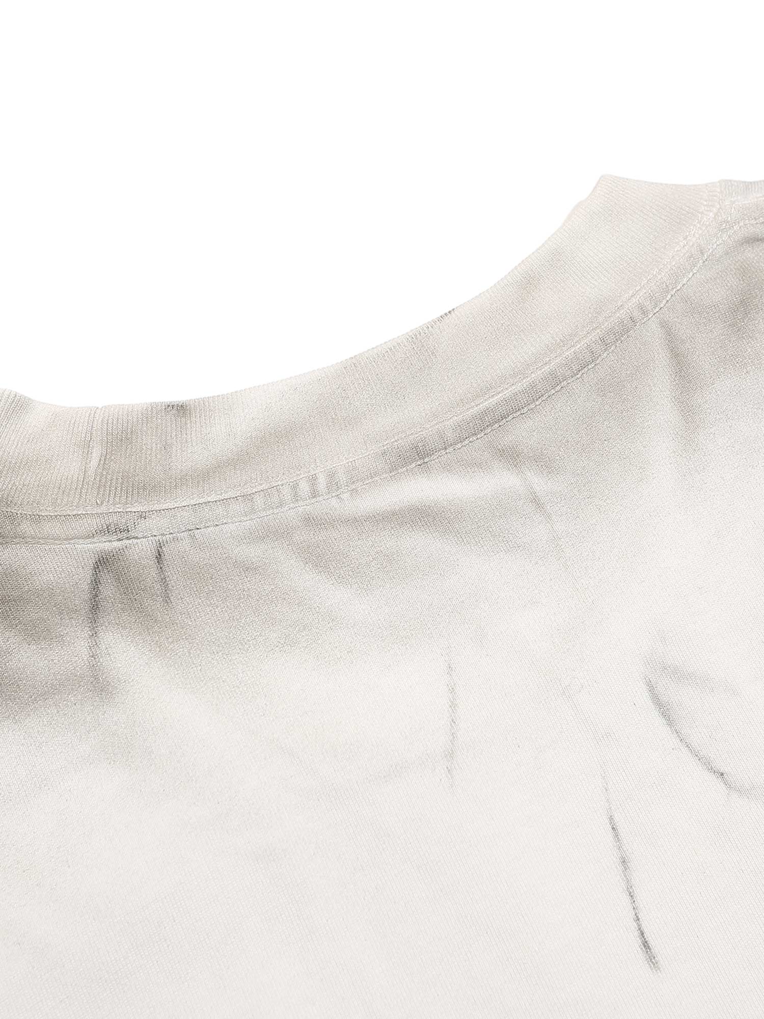 WHITE GRAPHIC LONG-SLEEVED SHIRT WITH RIPPED COLLAR