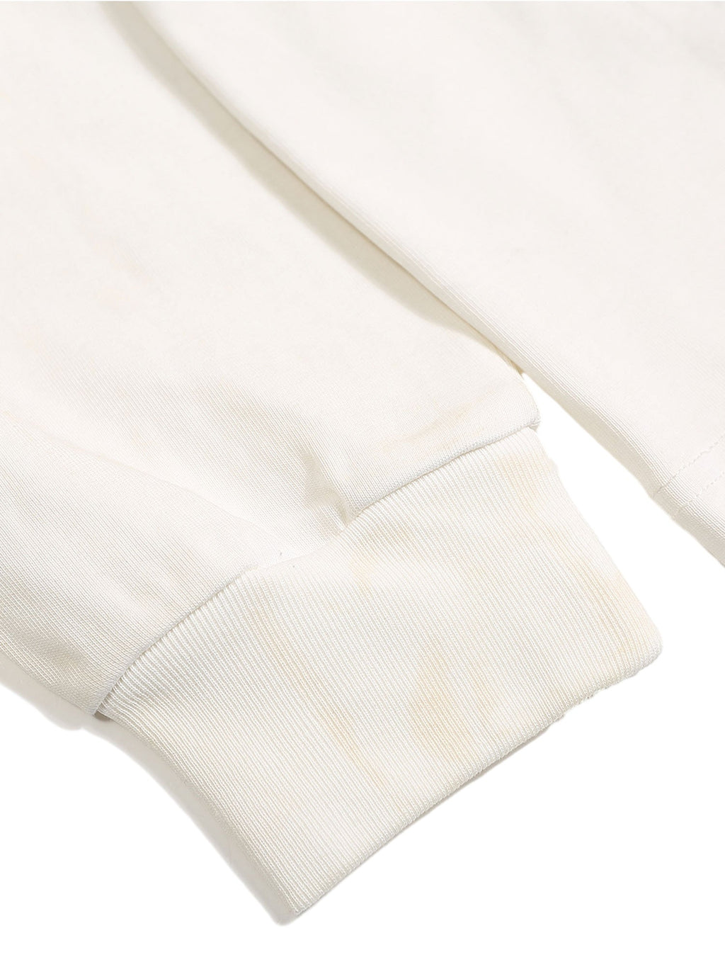 WHITE GRAPHIC LONG-SLEEVED SHIRT WITH RIPPED COLLAR