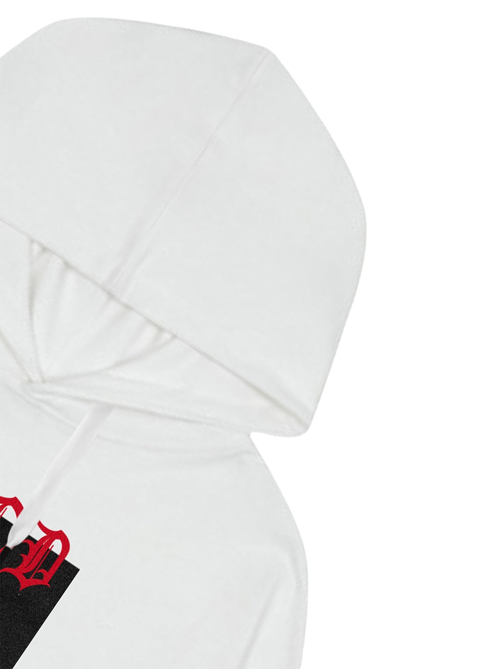 WHITE GRAPHIC PRINT HOODED LONG SLEEVE PULLOVER