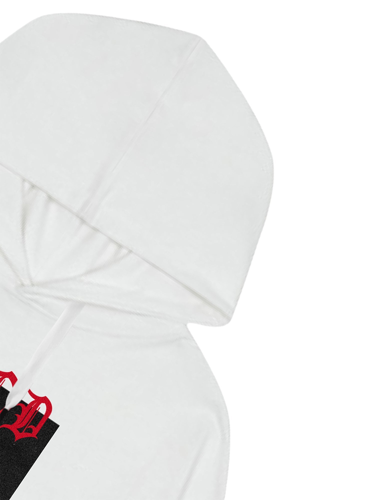 WHITE GRAPHIC PRINT HOODED LONG SLEEVE PULLOVER