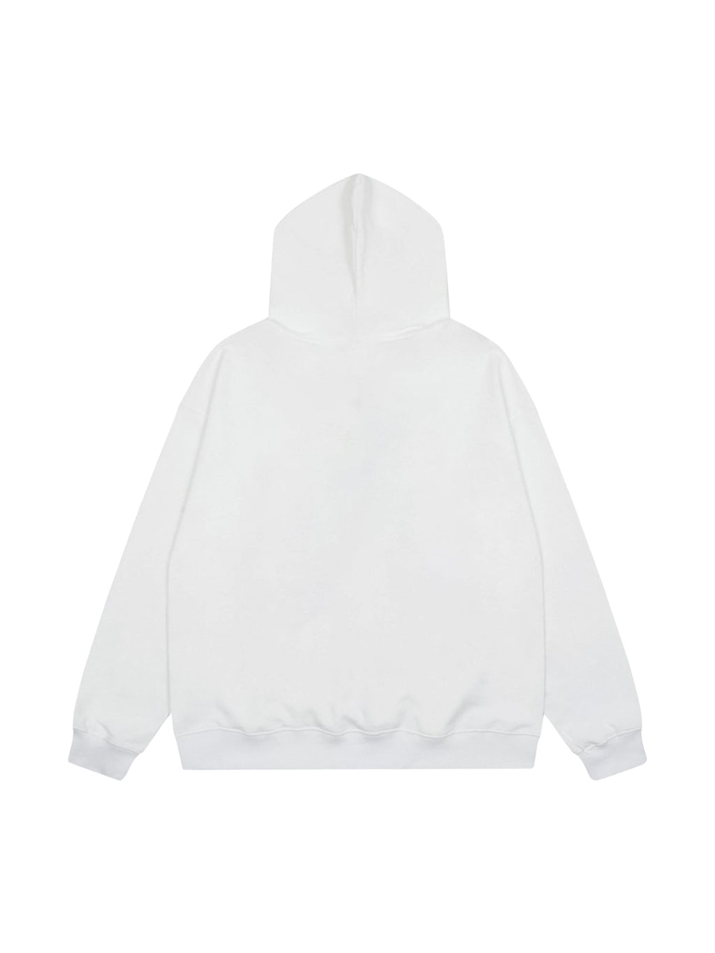 WHITE GRAPHIC PRINT HOODED LONG SLEEVE PULLOVER