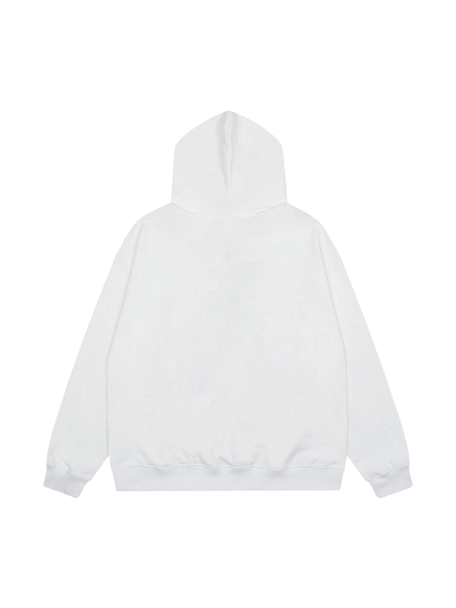 WHITE GRAPHIC PRINT HOODED LONG SLEEVE PULLOVER