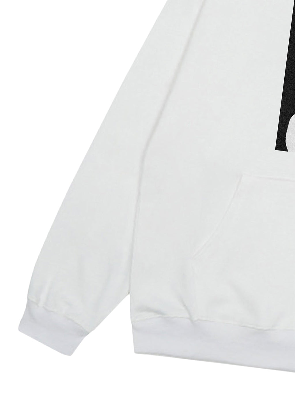 WHITE GRAPHIC PRINT HOODED LONG SLEEVE PULLOVER