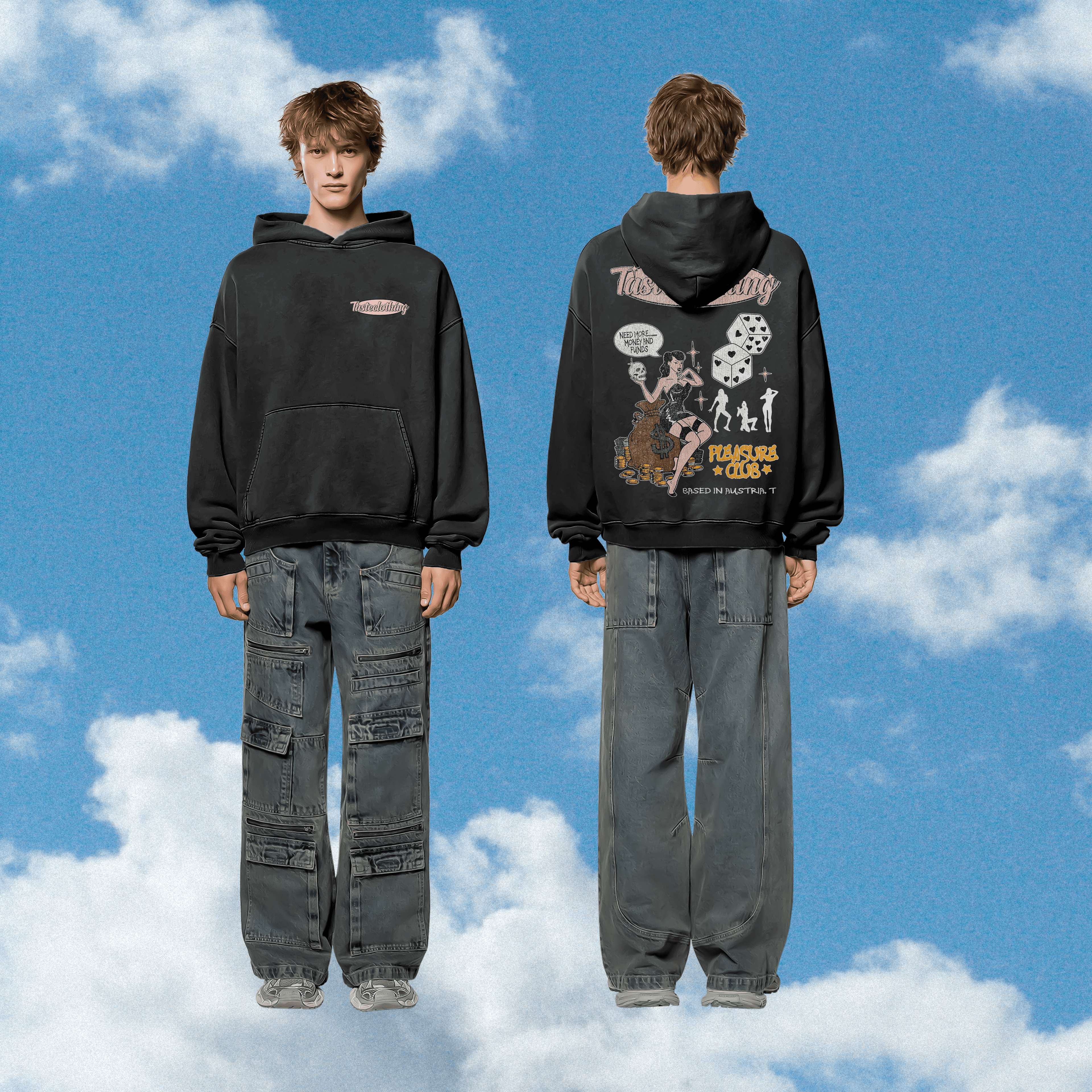 WHITE GRAPHIC PRINT OVERSIZED FIT STREETWEAR HOODIE