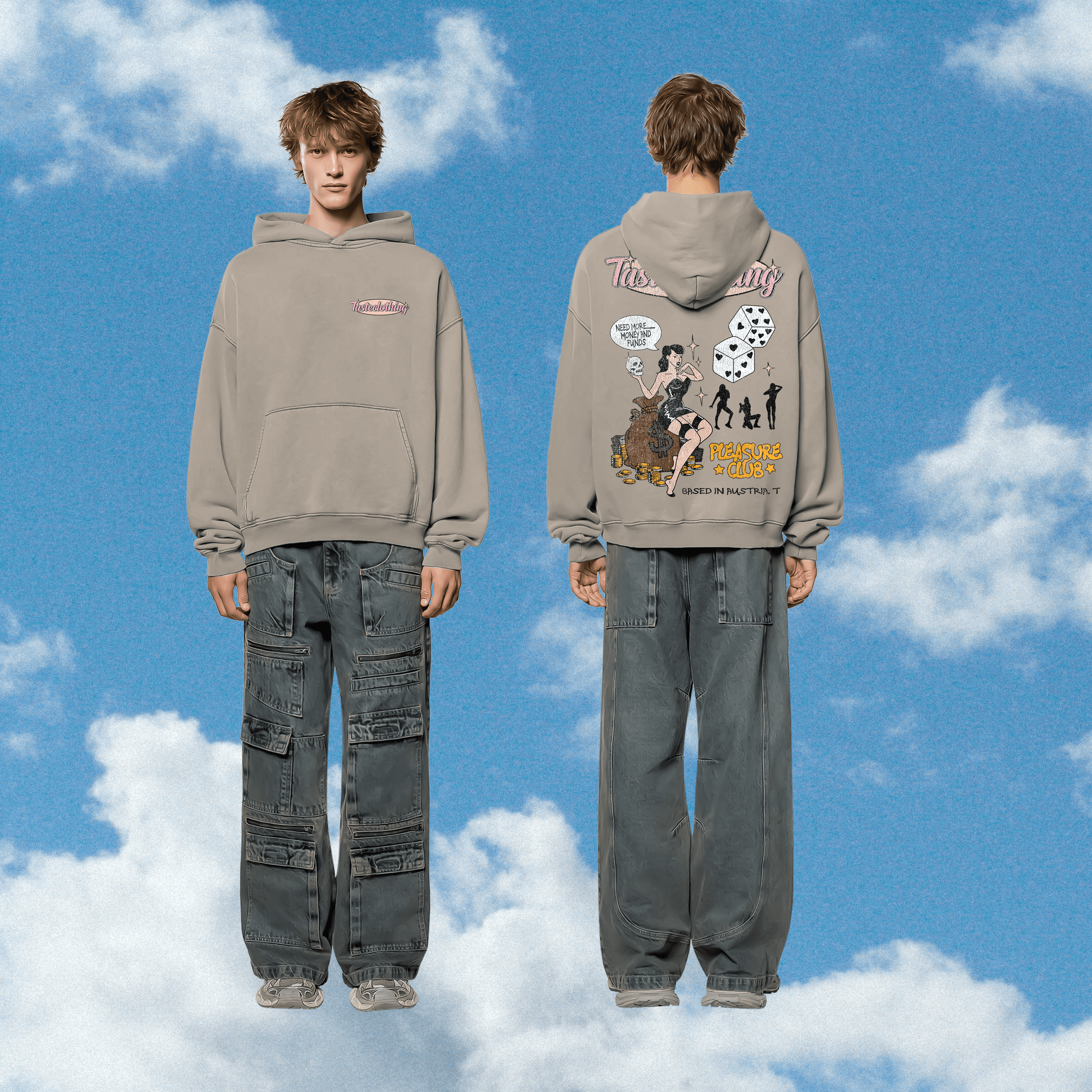 WHITE GRAPHIC PRINT OVERSIZED FIT STREETWEAR HOODIE