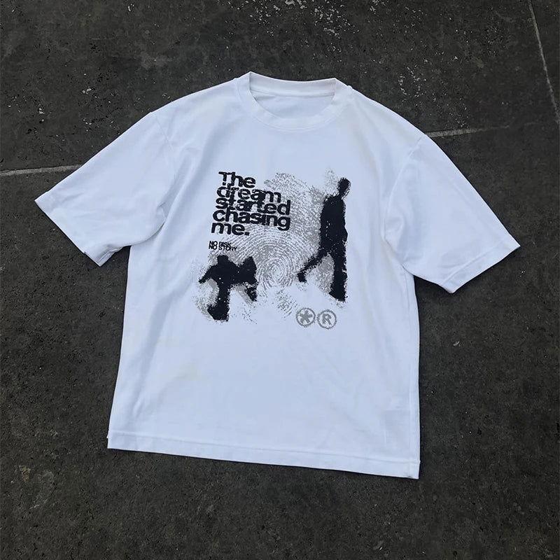 WHITE GRAPHIC T-SHIRT FOR STYLISH STREETWEAR ENTHUSIASTS